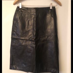Miu Miu black leather skirt